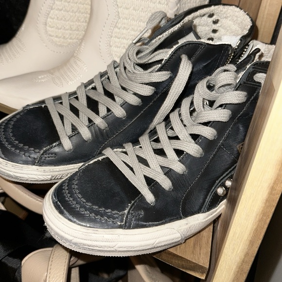 ๐๐๐GOLDEN GOOSE WOMEN'S SLIDE CLASSIC - BLACK/NAVY - Picture 2 of 8